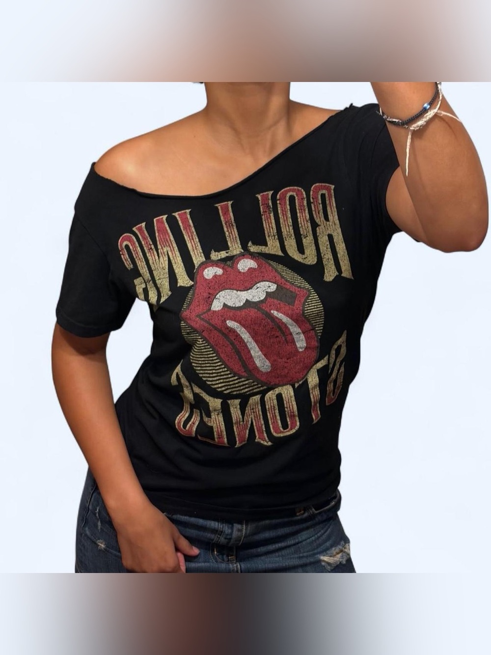 Grunge Off the Shoulder Shirt by Rolling Stones!